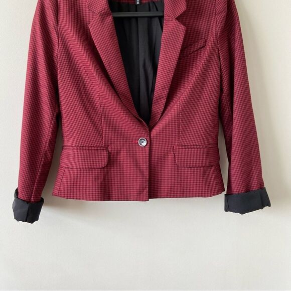 Dynamite-micro plaid Cropped Blazer - Picture 9 of 11